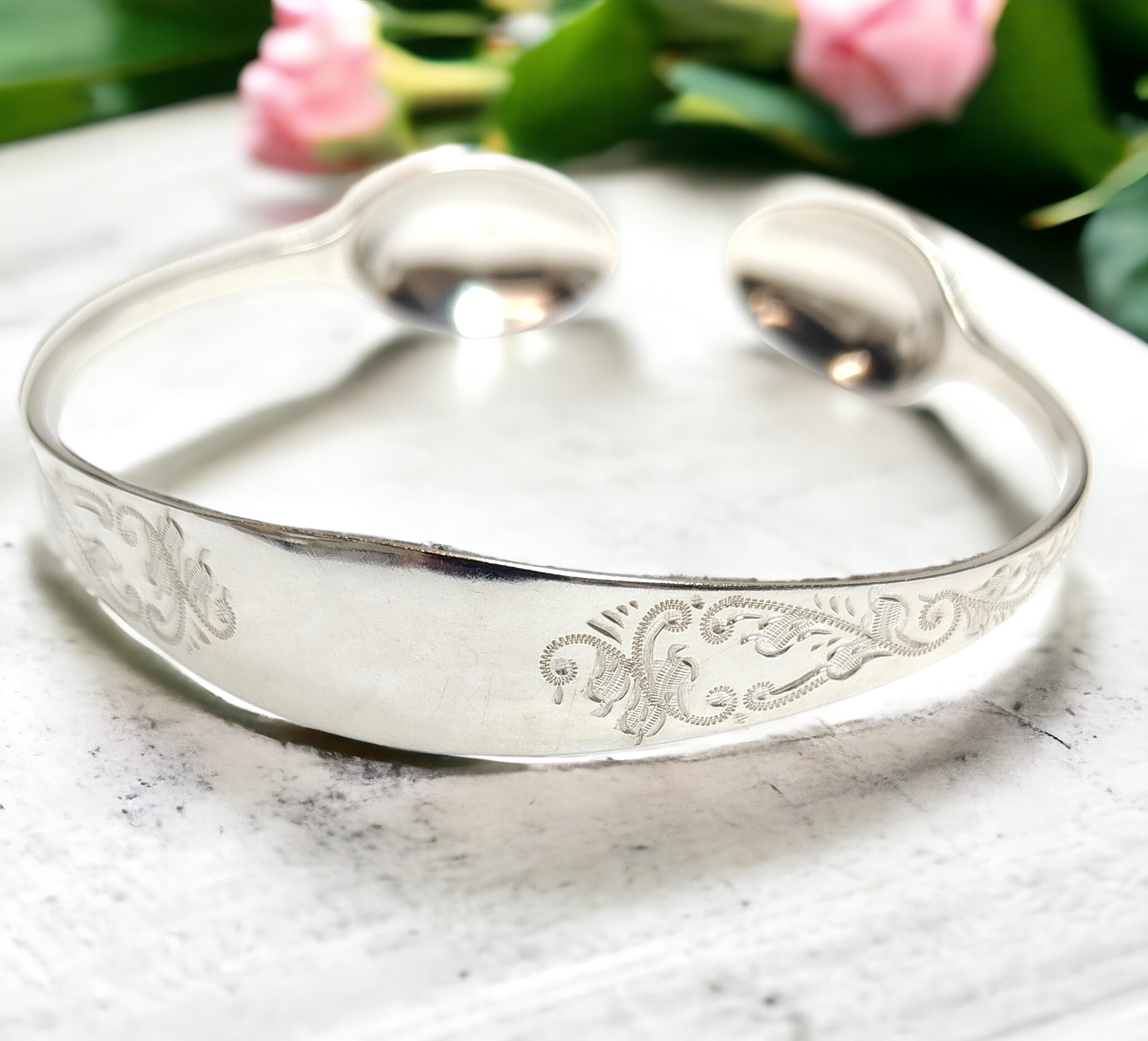 Silver sugar tongs bracelet