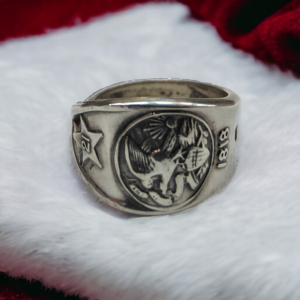 Vintage Sterling Silver Illinois Souvenir Spoon Ring