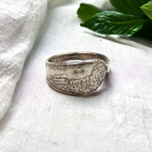 Pikes Peak Sterling Silver Souvenir Spoon Ring – Handcrafted Vintage Jewellery | Silver Rose Jewellery