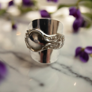R Wallace & Sons Violet Spoon Ring | Vintage Sterling Silver