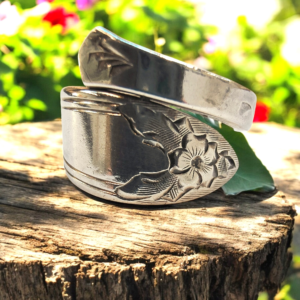 Vintage Stieff Sterling Silver Spoon Ring – Floral Spiral Handle | Size L