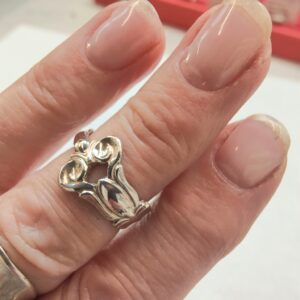 COHR Monica Pattern Sterling Silver Spoon Ring – Handmade Danish Vintage Jewellery | Silver Rose Jewellery