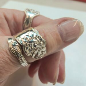 1908 Fleur de Lis Spiral Spoon Ring | Alvin Sterling Silver