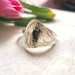 1919 Scandinavian Art Deco Spoon Ring | Vintage Silver