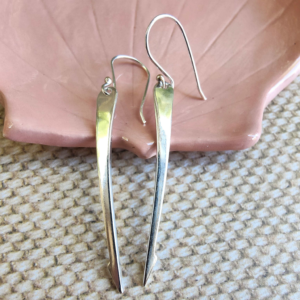 Sterling Silver Pickle Fork Tine Earrings