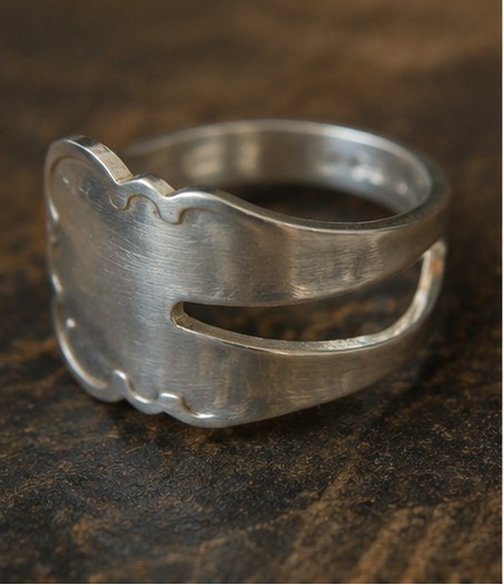 Thorvald Marthinsen 830S Norwegian Silver Pickle Fork Ring - Image 6