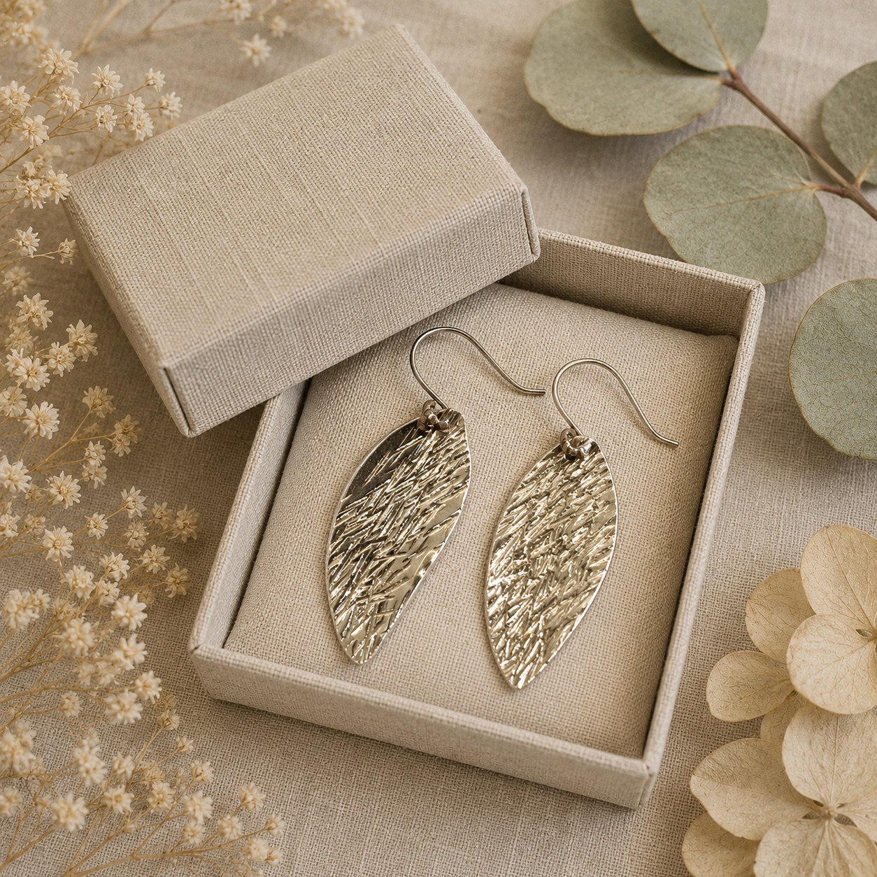 Woodland Texture Sterling Silver Earrings