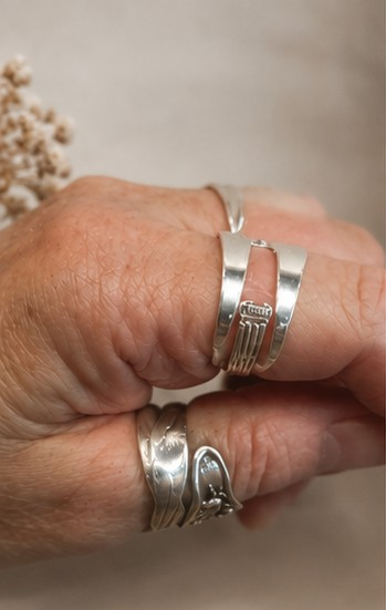 Thorvald Marthinsen 830S Norwegian Silver Pickle Fork Ring - Image 5